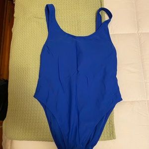 Royal blue one piece swimsuit